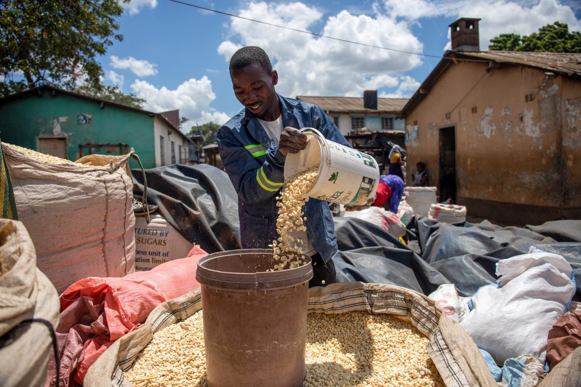 Corn market in Zimbabwe