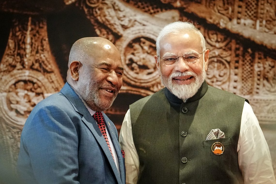 Indian Prime Minister Narendra Modi meets African Union Chairman Azali Assoumani