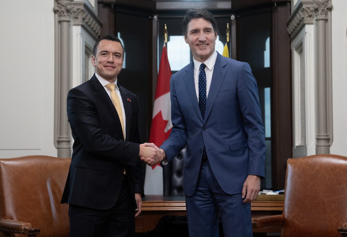 Ecuador's President Daniel Noboa visits Canada's Prime Minister Justin Trudeau