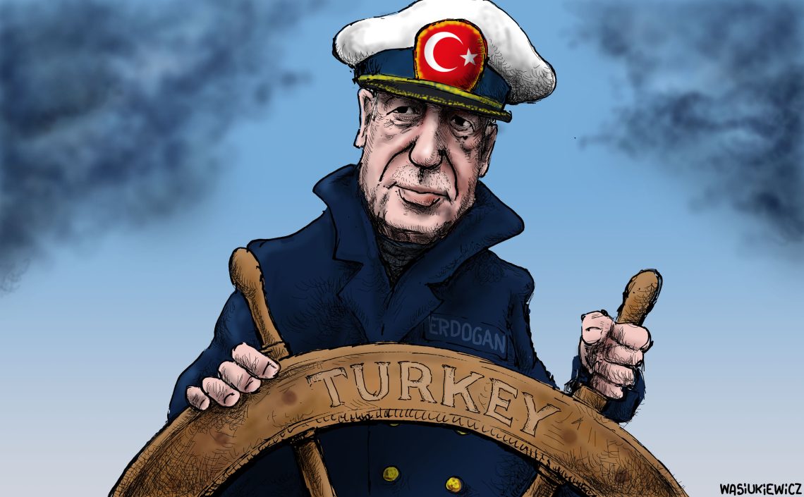 Cartoon, Erdogan as a ship captain