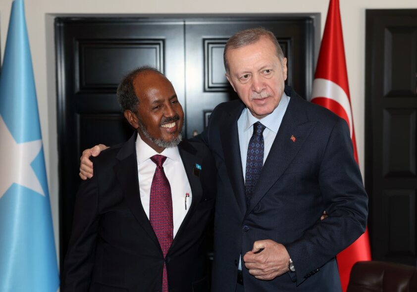 Recep Tayyip Erdogan and Hassan Sheikh Mohamud