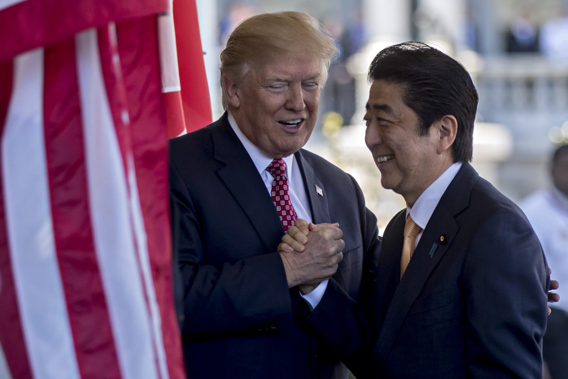 Donald Trump and Shinzo Abe at the White House