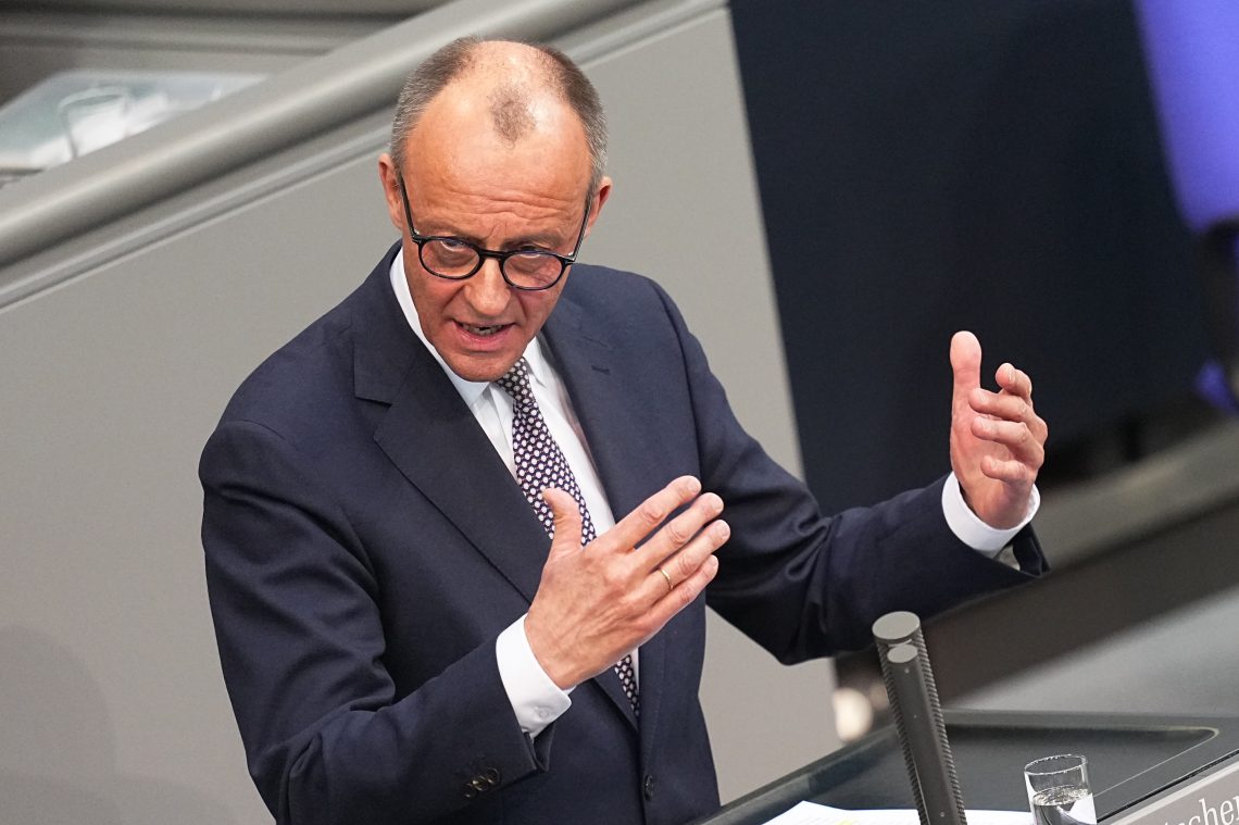 Friedrich Merz discussing the debt brake in the Bundestag