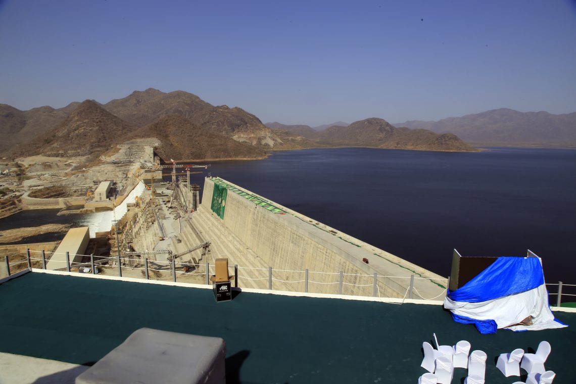 A view of Grand Ethiopian Renaissance Dam, a massive hydropower plant in Benishangul-Gumuz, Ethiopia, on Feb. 19, 2022, when it started to produce electricity. Ethiopia’s dam on the Nile River has caused a row with both Egypt and Sudan.