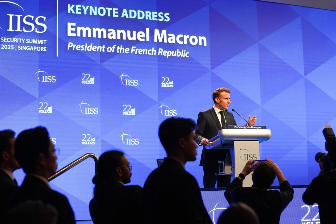 May 30: French President Emmanuel Macron addressing the IISS Shangri-La Dialogue security conference in Singapore. Mr. Macron represented both France the European Union in a tour of ASEAN countries, seeking to bolster ties between the blocs.