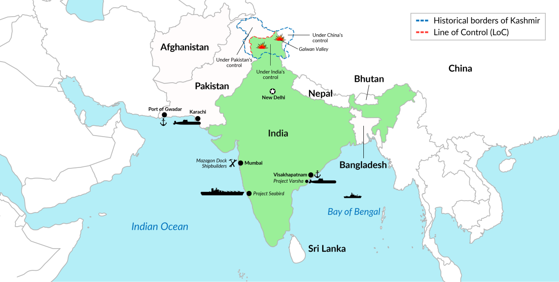 Recent clashes and emerging neighborhood threats are pushing India to bolster its defenses at both land and sea.