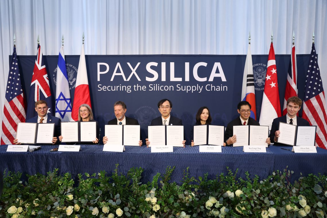 Dec. 12, 2025: U.S. Undersecretary of State Jacob Helberg (left) convenes the Pax Silica Summit, a gathering in Washington, D.C., of a new grouping of partners tailored for the AI economy.